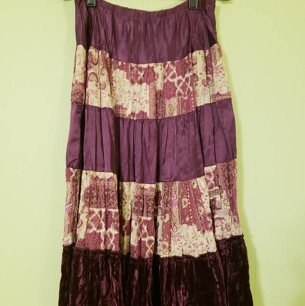 Burgundy Patterned Skirt